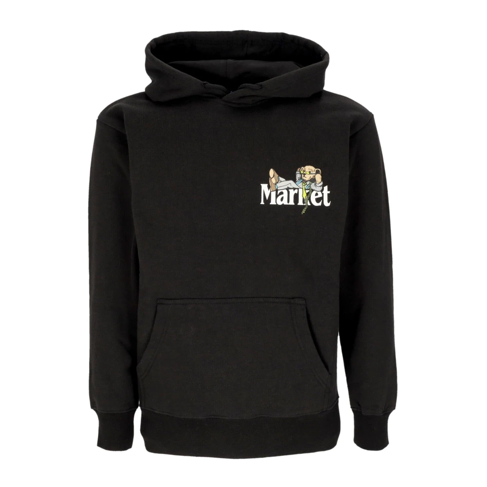 Market Zwarte Beer Hoodie met Capuchon Black Heren