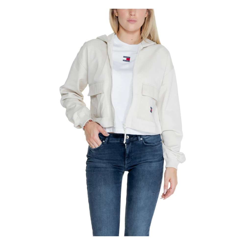 Tommy Jeans Herfst Winter Dames Katoenen Sweatshirt Collectie Beige Dames