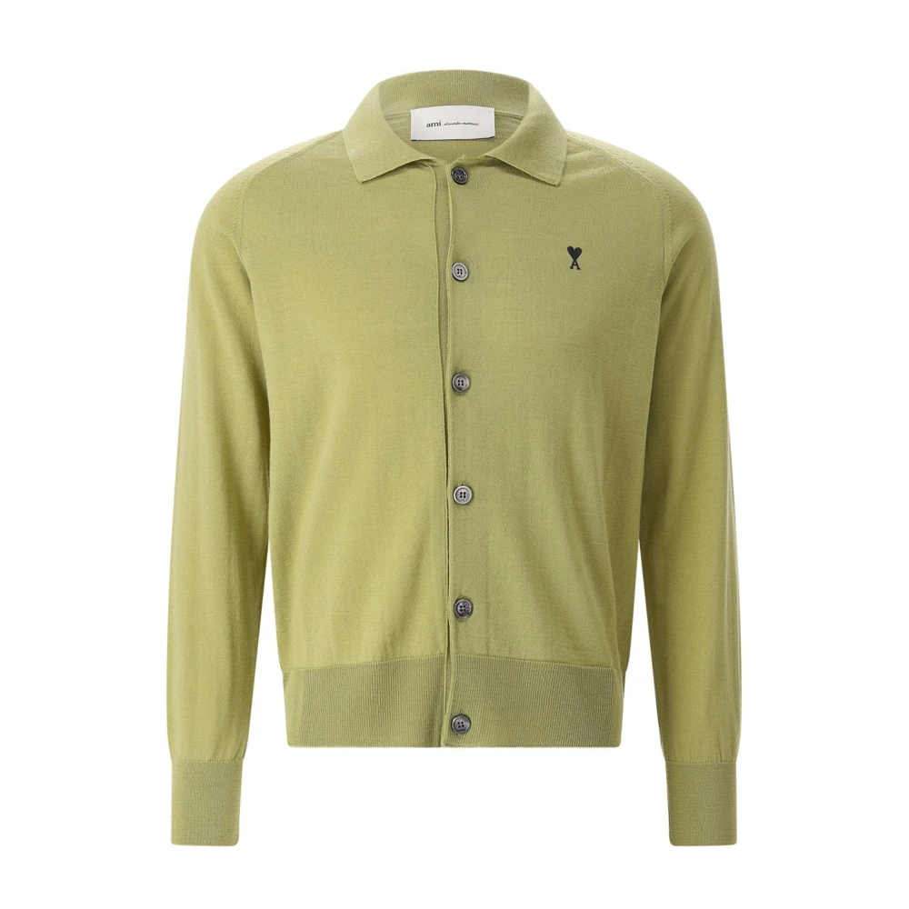 Ami Paris Uomo Verde Maglie, L, New,