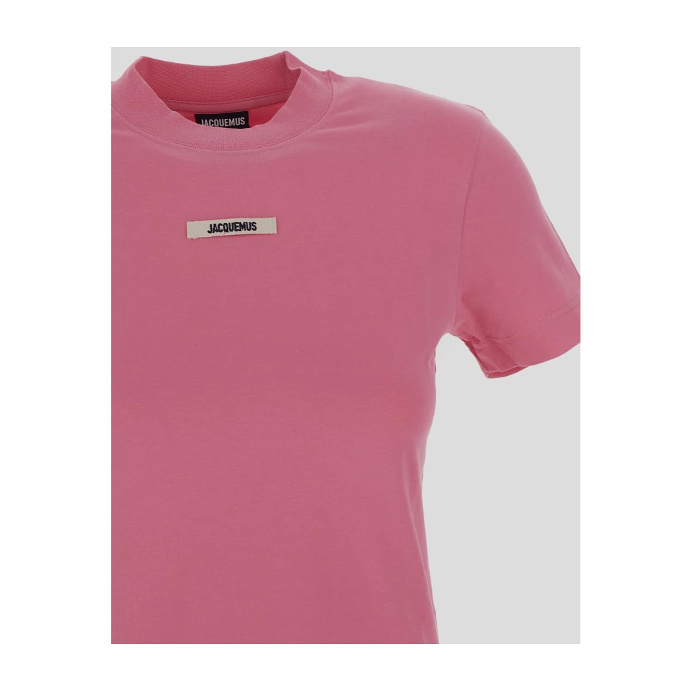 Jacquemus Katoenen Gros Grain T-shirt Pink Dames