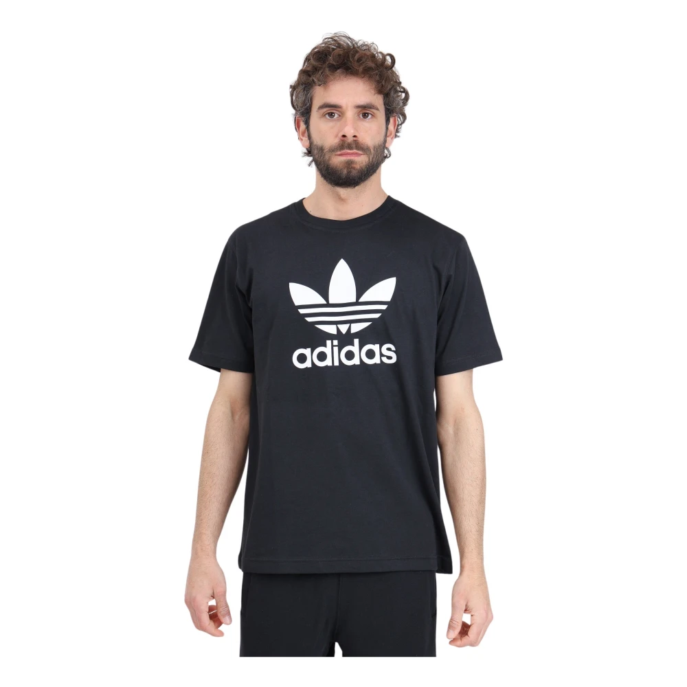 Adidas Originals Zwarte Adicolor Trefoil T-shirt Black Heren