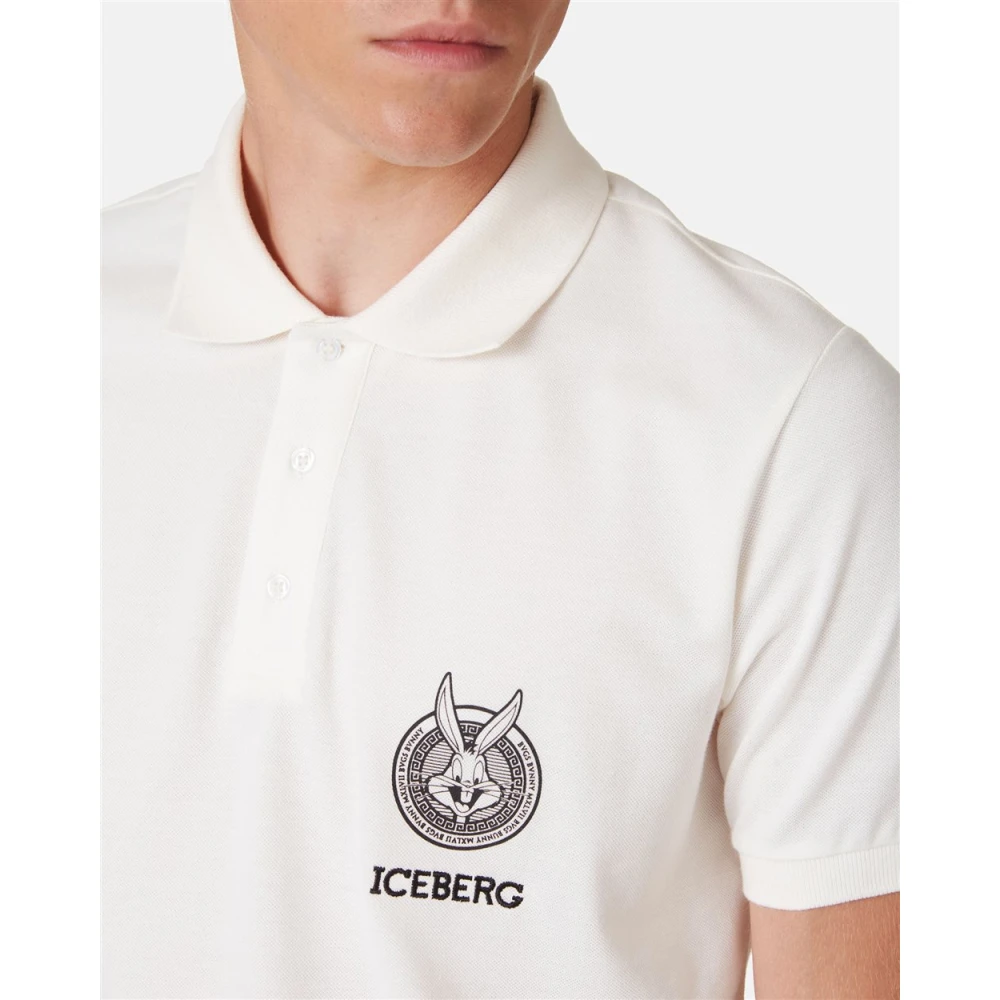 Iceberg Polo shirt met cartoonafbeeldingen Beige Heren