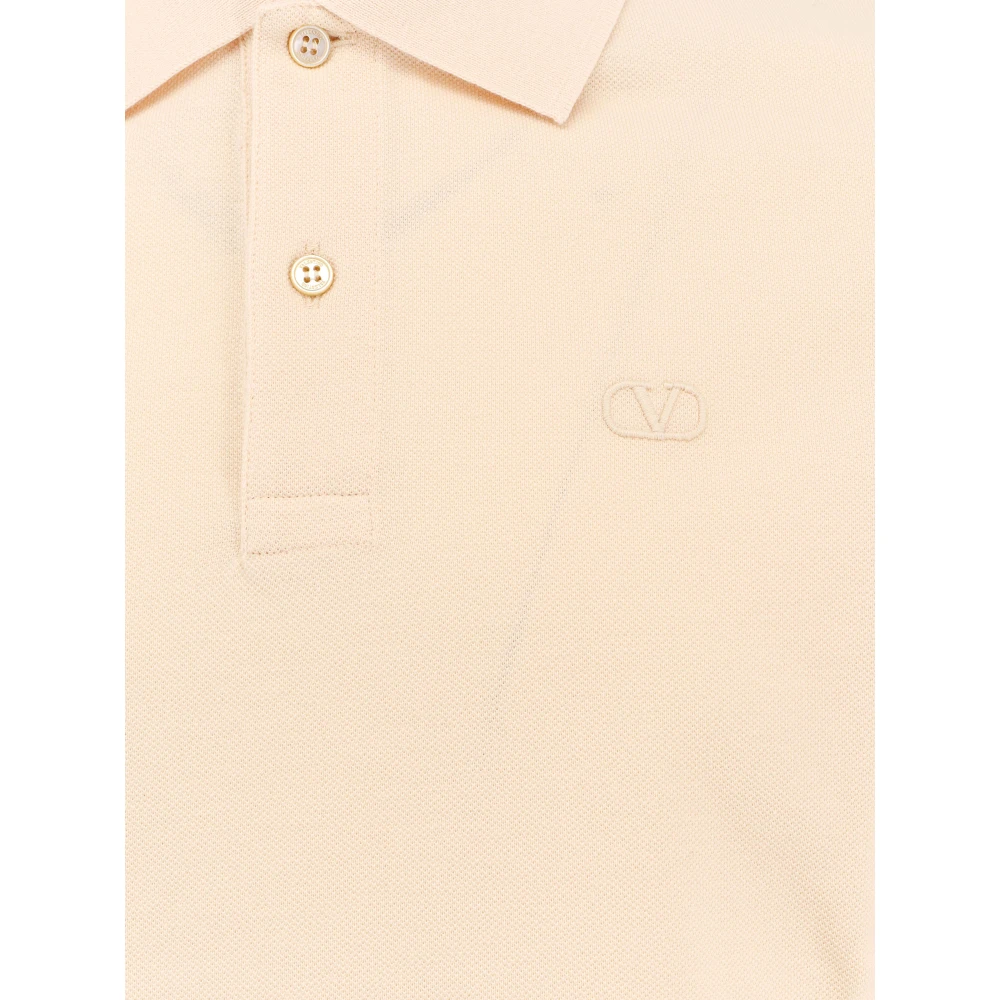 Valentino Katoenen Piquet Polo Shirt met VLogo Beige Heren
