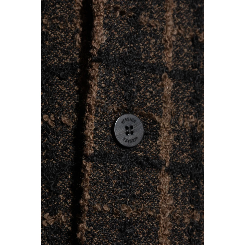 Versace Geruite Jas Brown Heren