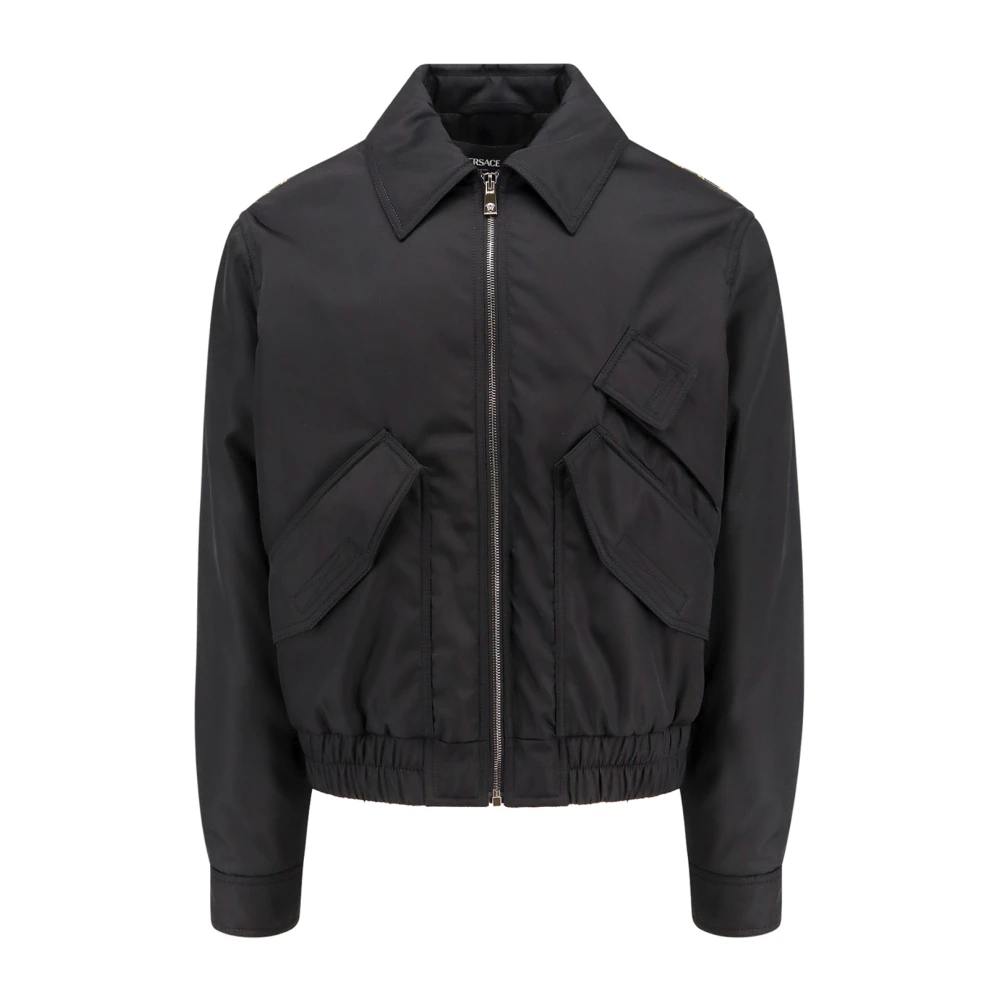 Versace Zwarte jas met Medusa-slider Black Heren