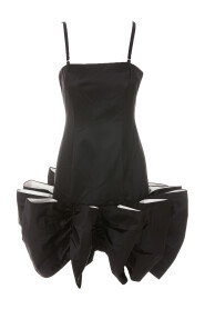 Czarna mini sukienka poliesterowa Leiza
