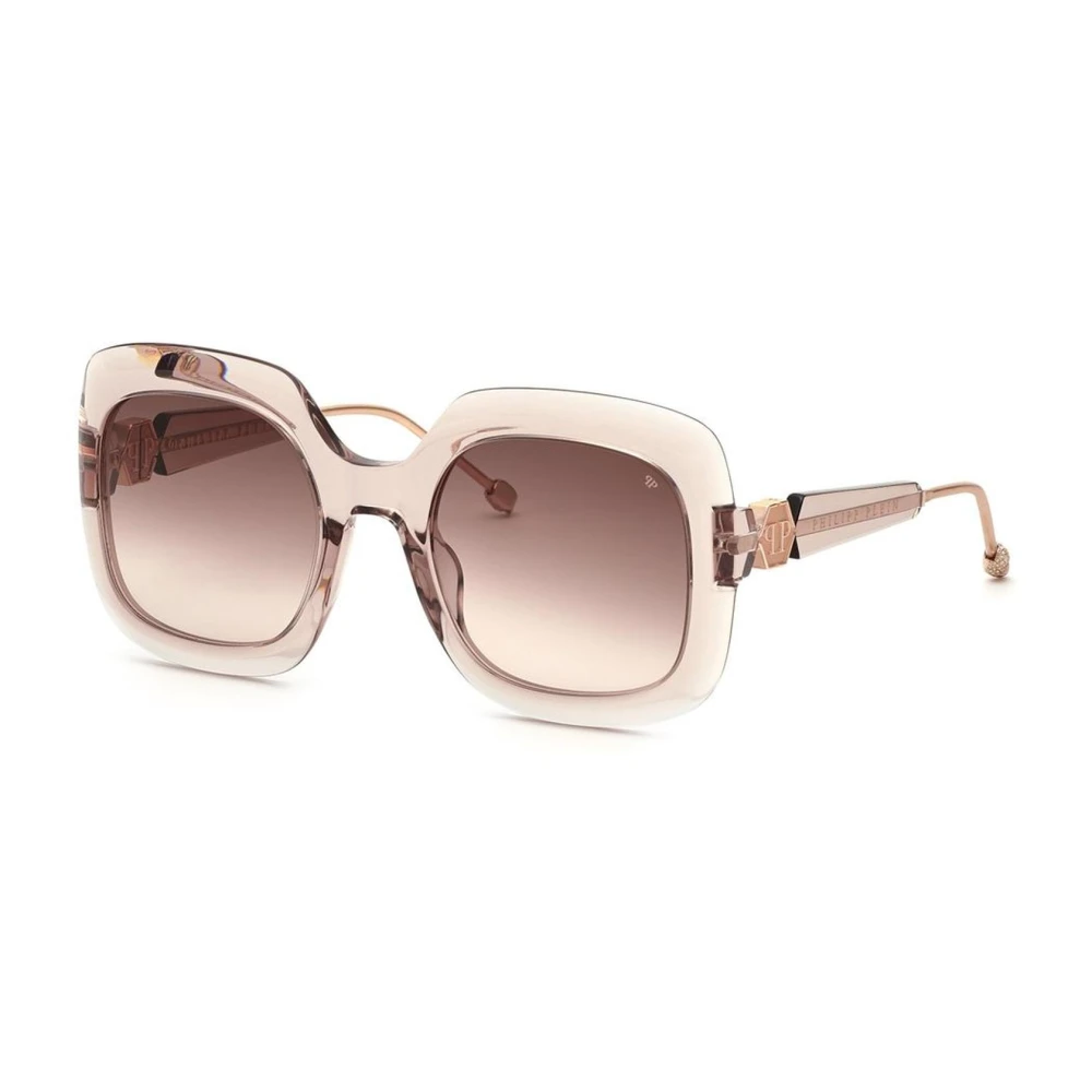 Philipp Plein Beige Acetat solglasögon med bruna linser Beige, Dam