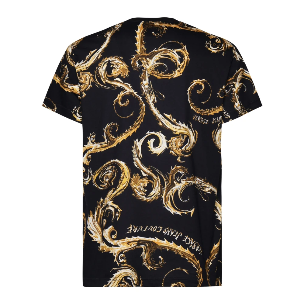 Versace Jeans Couture Barok Print Zwarte Katoenen T-shirt Black Heren