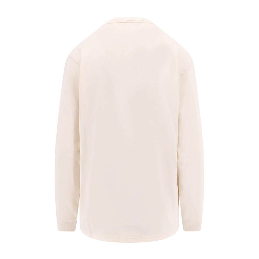 Chloé Logo Katoenen T-Shirt Korte Mouw Beige Dames