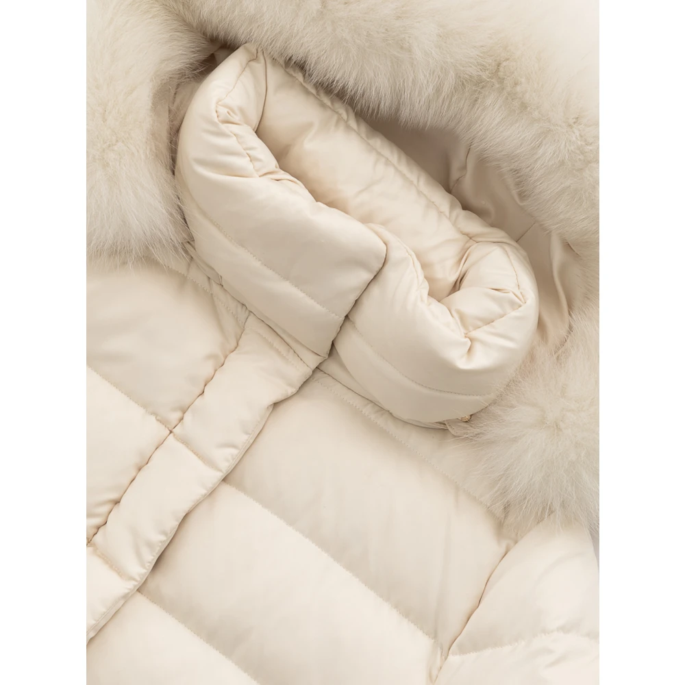 Herno Gewatteerde parka met afneembare capuchon White Dames