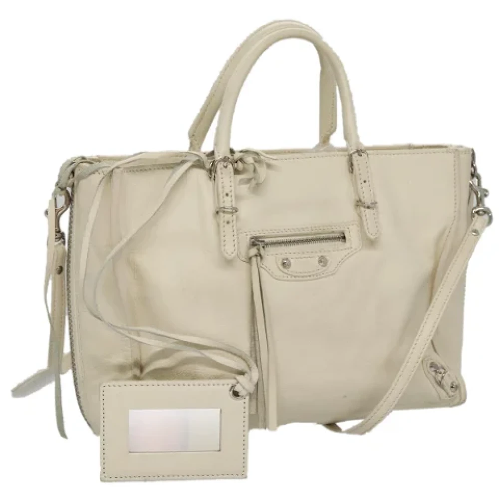 Balenciaga Vintage Pre-owned Leather handbags White Dames