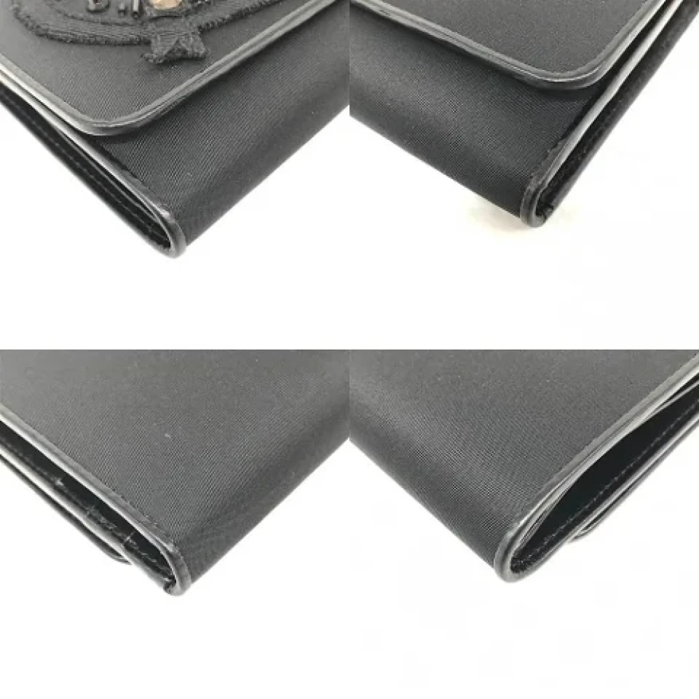 Prada Vintage Pre-owned Canvas wallets Black Dames