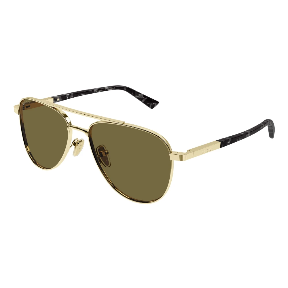 Gucci Men's Yellow Aviator Sunglasses - Sunglasses - 56 Mm - Accessories
