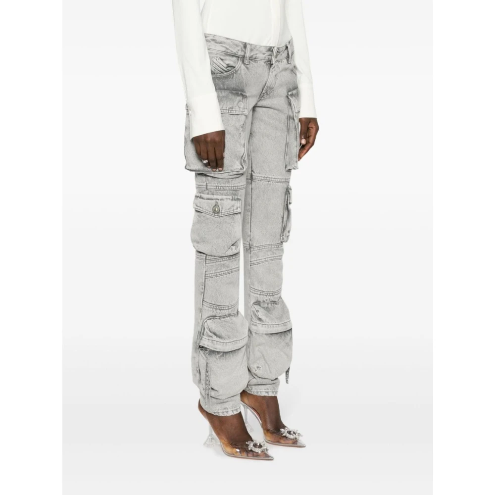 The Attico Grijze Straight Cut Jeans Gray Dames