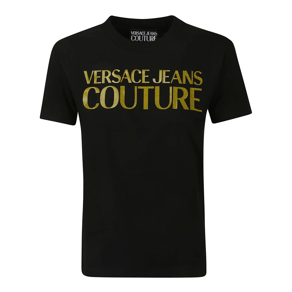 Versace Jeans Couture Glitter Logo T-shirt Black Heren