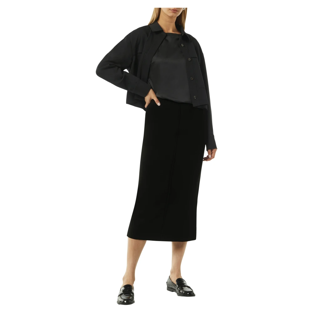 comma Zachte Gebreide Plooirok Black Dames