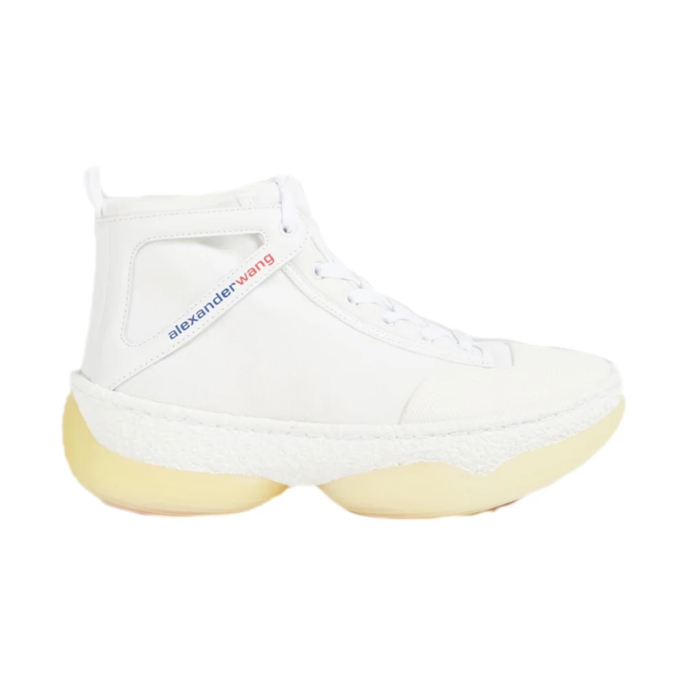 Alexander Wang Logo Mid-Top Witte Sneakers Dames Schoenen