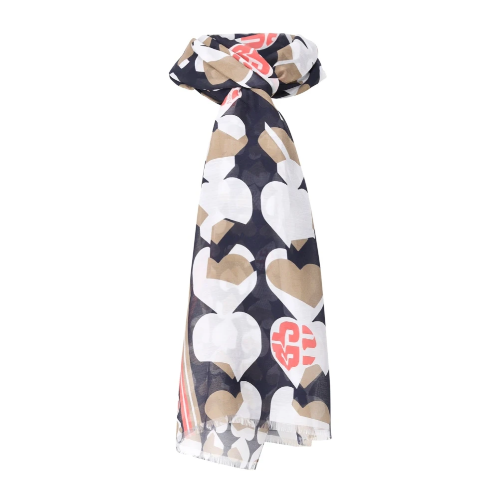 Marc Cain Zijden Hart Patroon Lichtgewicht Sjaal Multicolor Dames