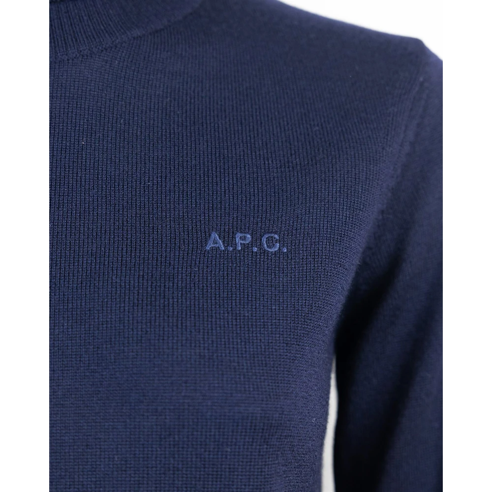 A.p.c. Blauwe Merino Slim Fit Sweater Blue Dames