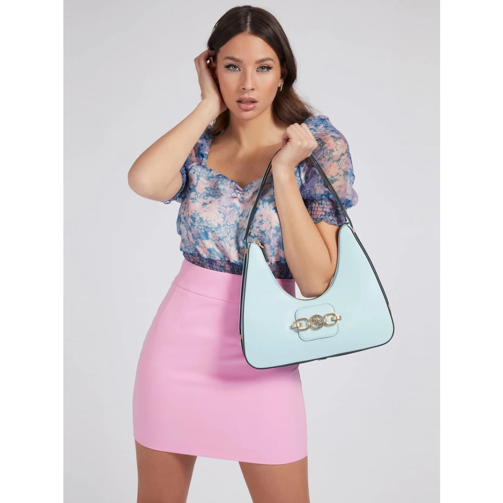 Guess Handtas Hobo hensely lichtblauw Blue Dames