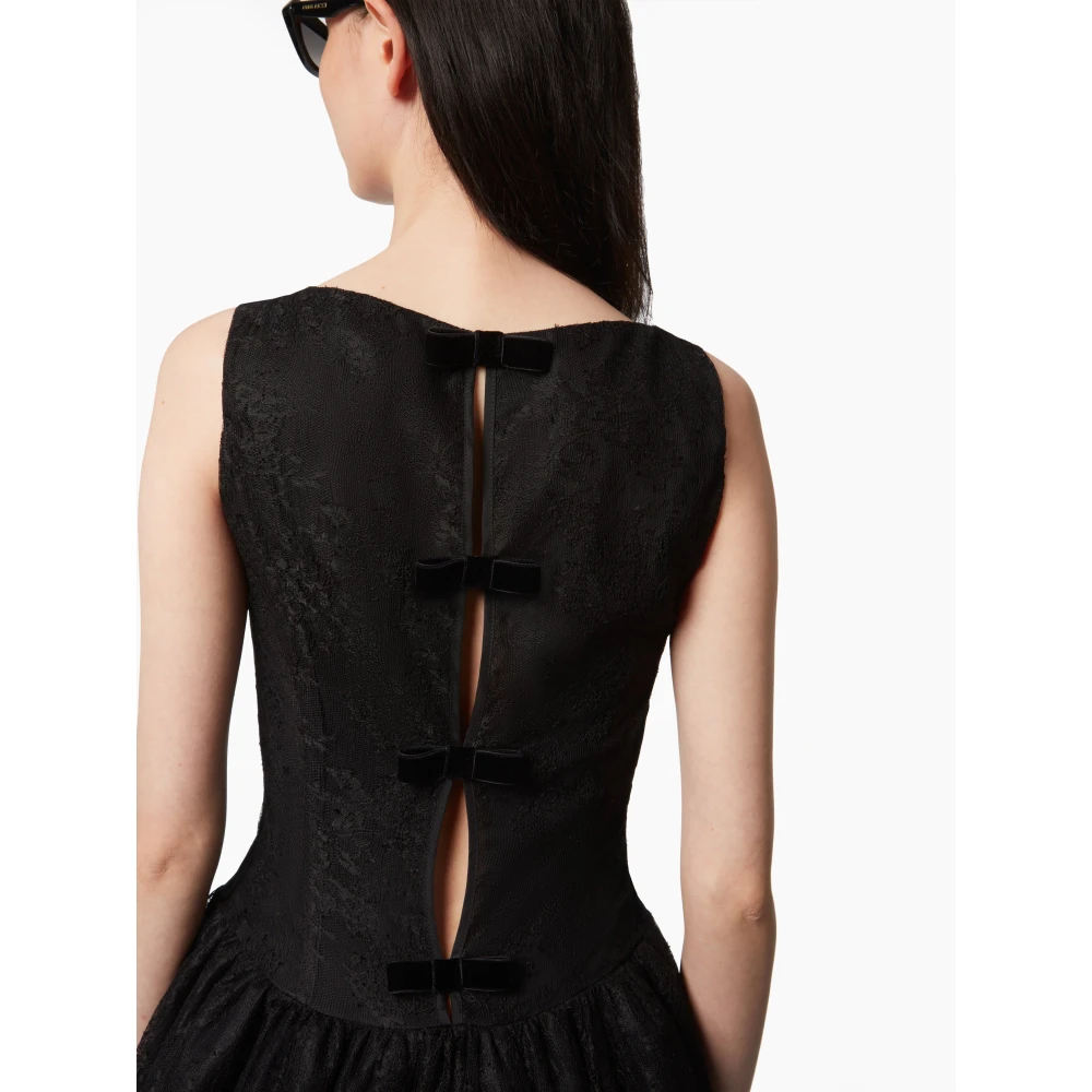 Nina Ricci Mini Jurk MET Peplum Black Dames