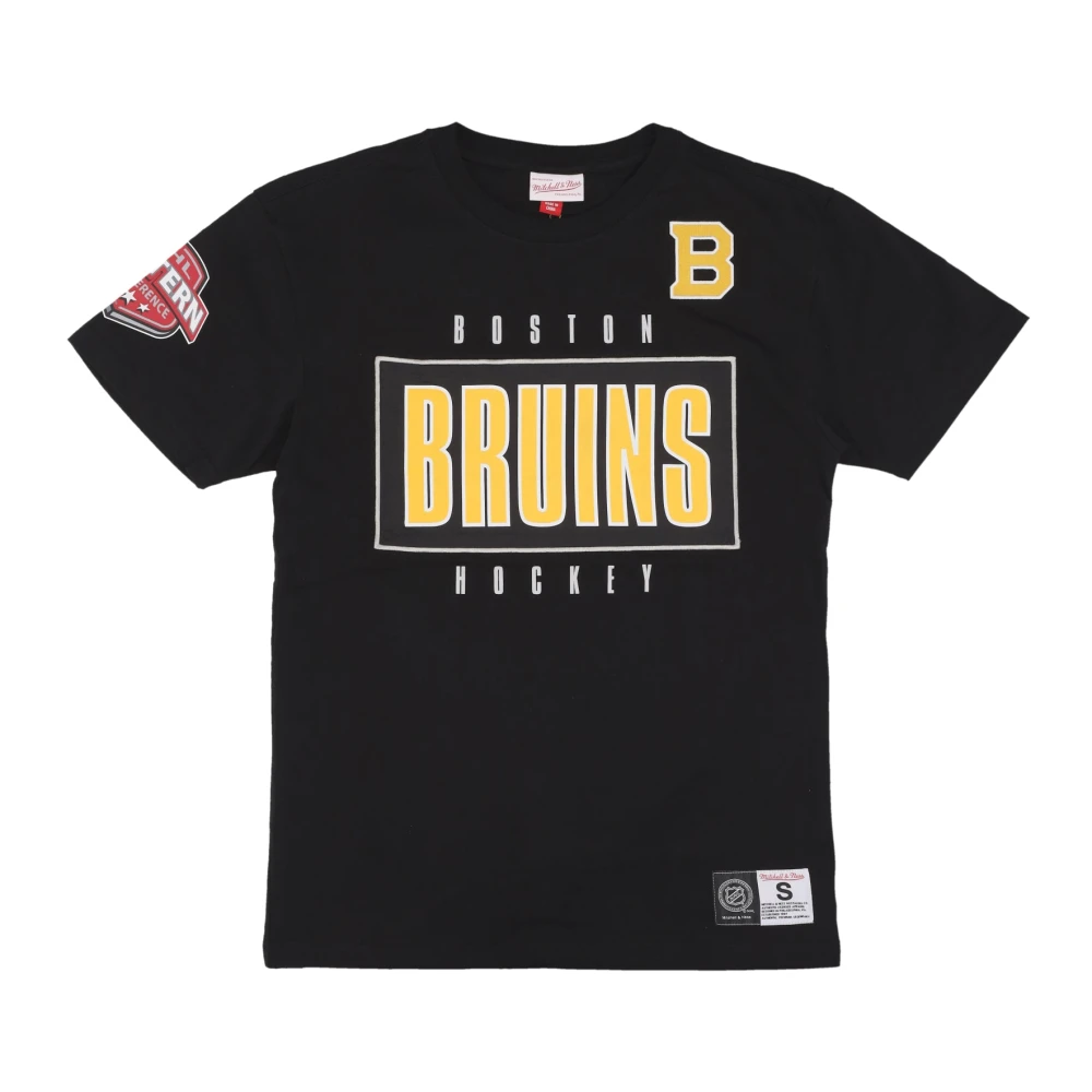 Mitchell & Ness Boston Bruins Logo Tee Premium Black Heren