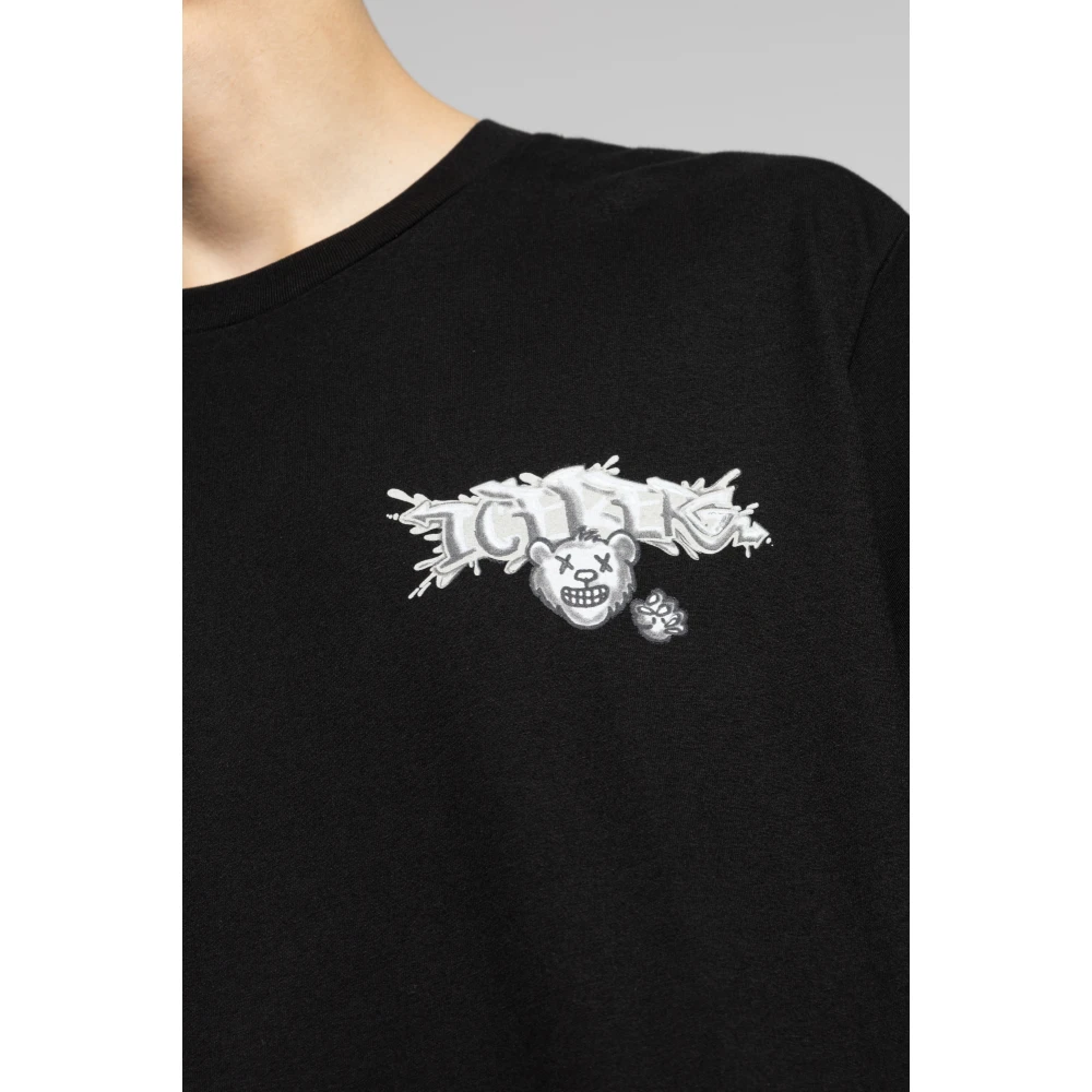 Iceberg T-shirt met logo Black Heren