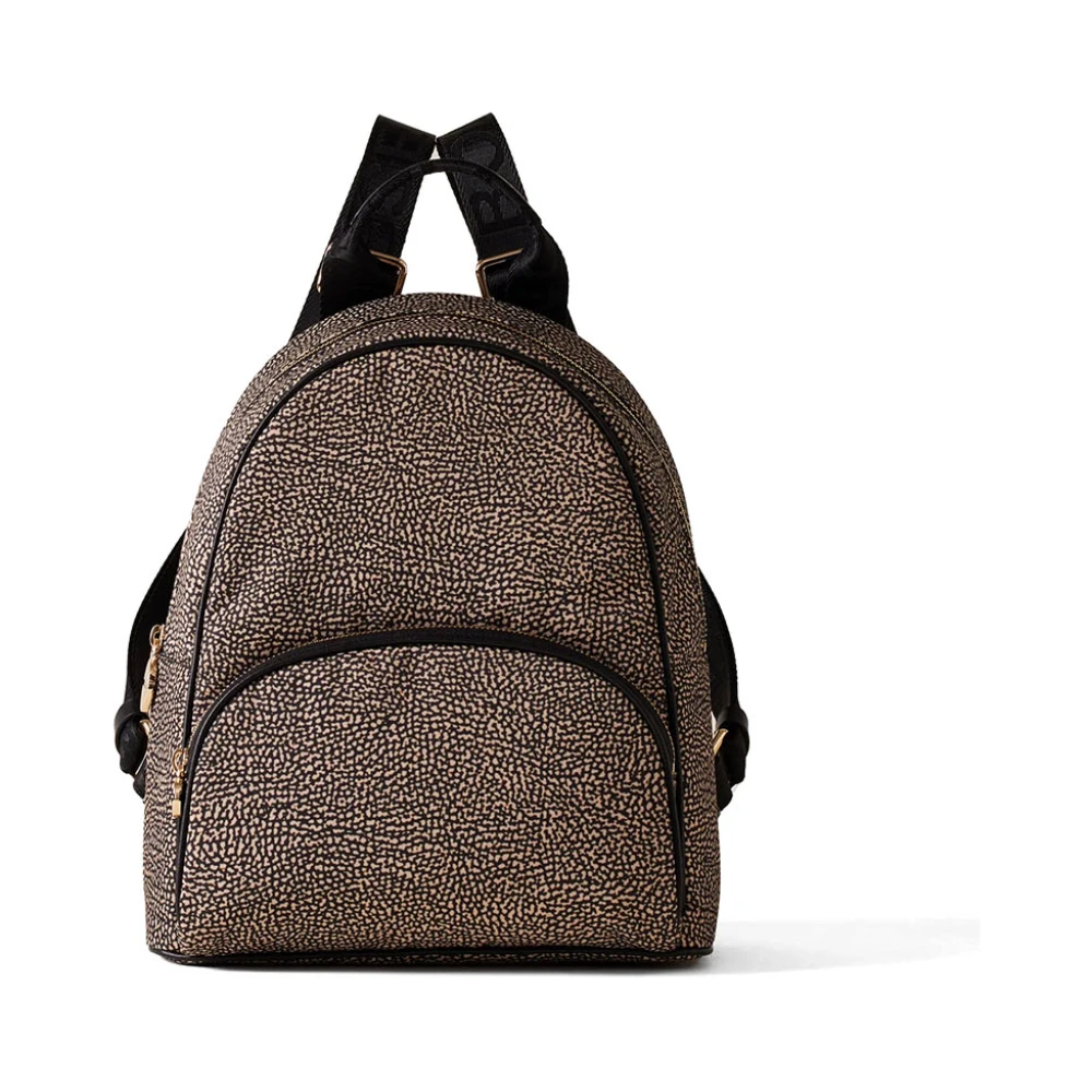 Borbonese Geometrische Eco Line Schoudertas Brown Dames