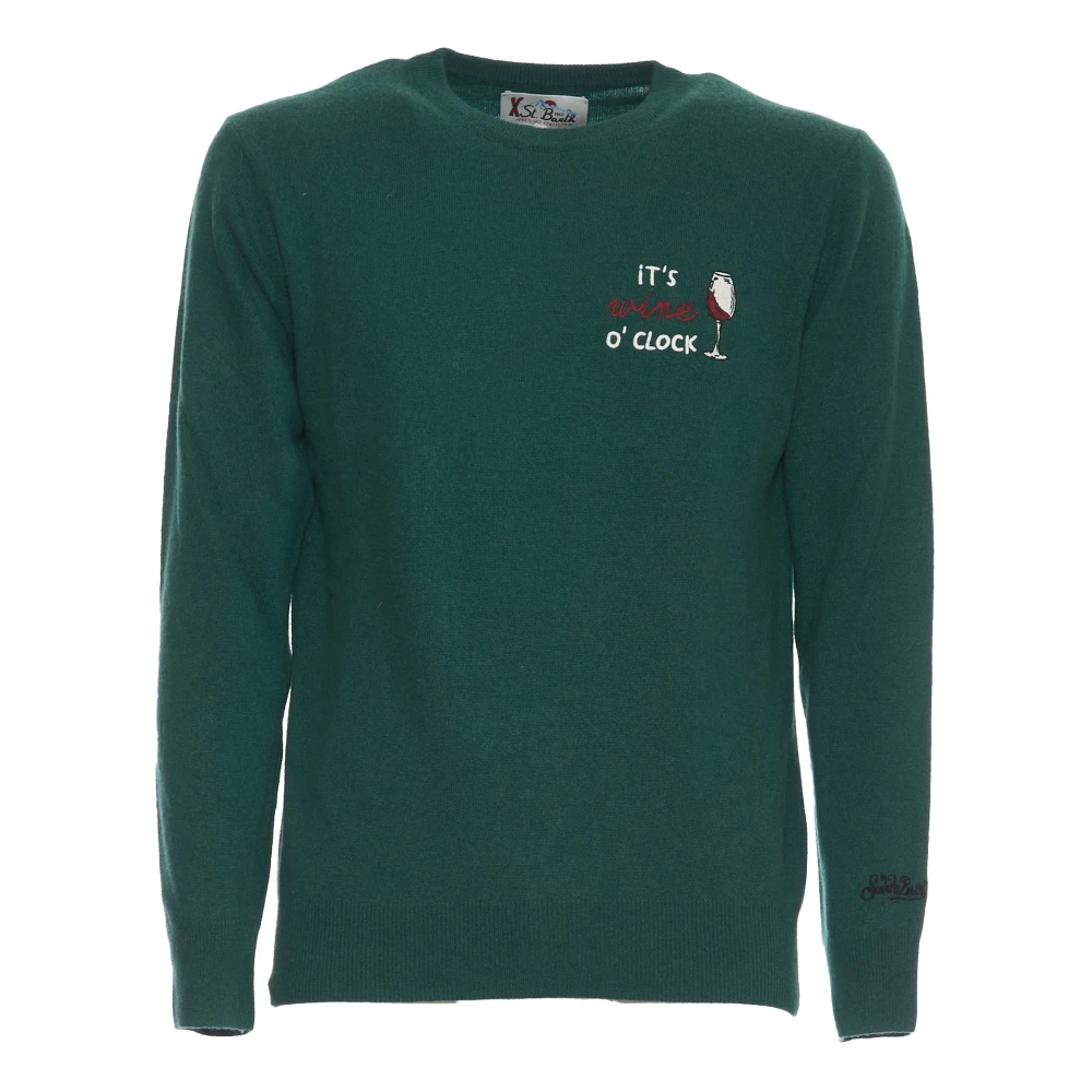 MC2 Saint Barth Groene Gebreide Trui Sweater Aw24 Green Heren
