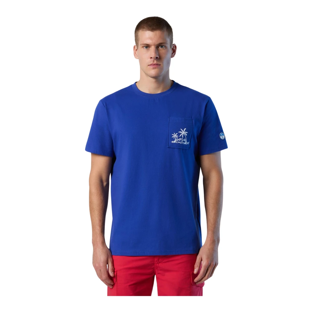 North Sails T-shirt met palmprint Blue Heren