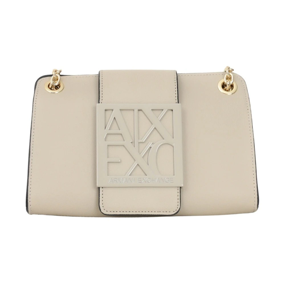 Armani Exchange Beige Schoudertas Elegant Minimalistisch Ontwerp Beige Dames