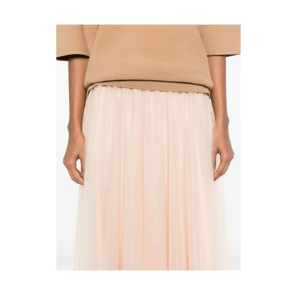 Fabiana Filippi Perzikroze Rok met Elastische Tailleband Pink Dames