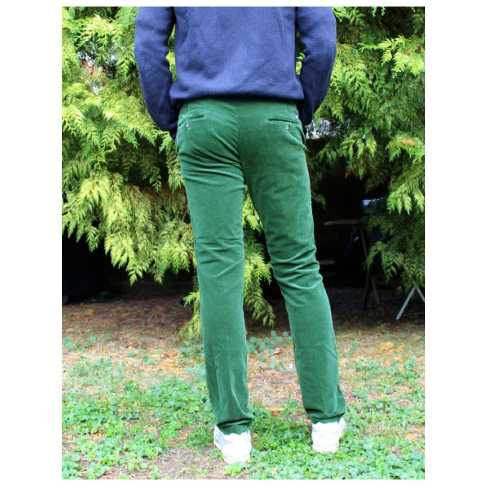 Mason's Slim Fit Fluweel Katoenen Chino Broek Green Heren