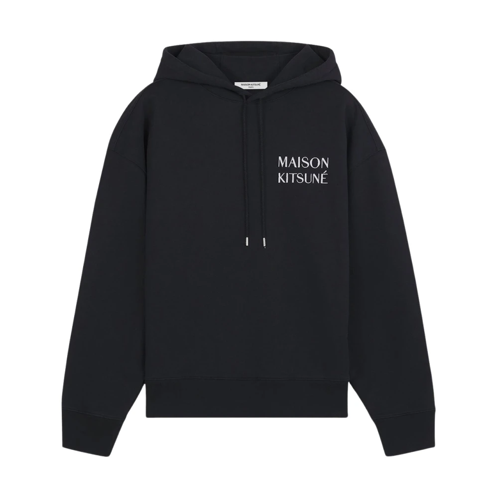 Maison Kitsuné Katoen Logo Hoodie Sweatshirt Black Heren