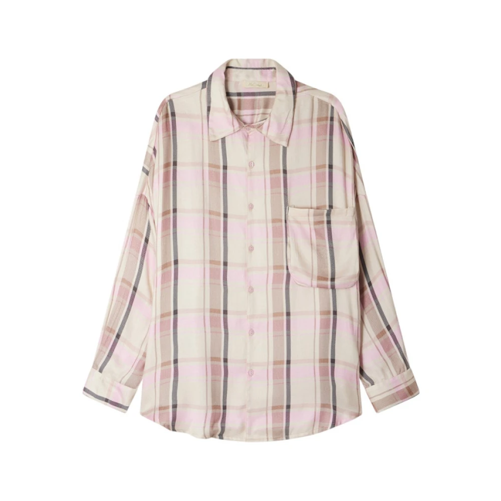 Mes Demoiselles Klassieke Ivoor Geruite Chemise met Parelknopen Multicolor Dames