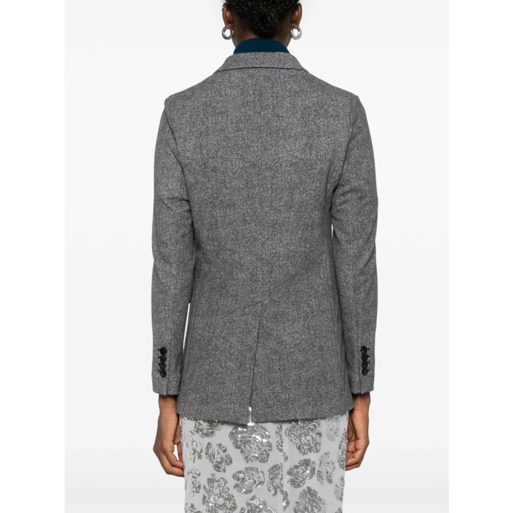 Circolo 1901 Dubbelrijige grijze jassen met pieklapels Gray Dames