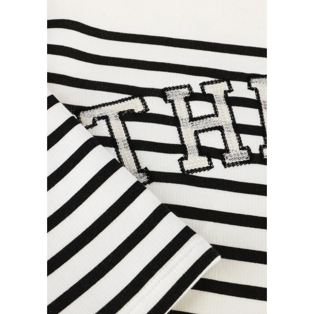 Alix The Label Gestreepte Gebreide Trui White Dames