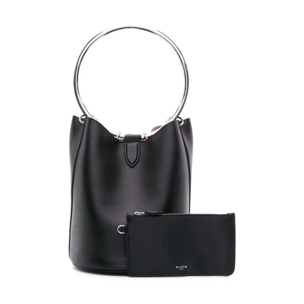 Alaïa Zwarte Gladde Korrel Emmer Tas Black Dames