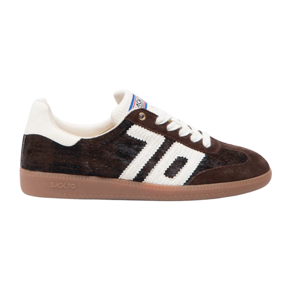 Back70 Bruine Sneakers met Ponyhaar Leer Dames Schoenen