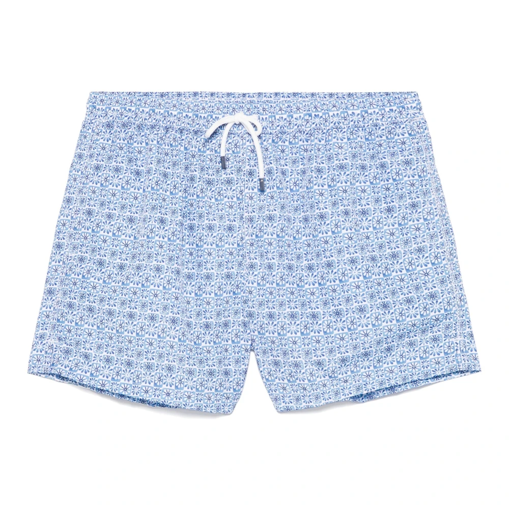 Fedeli Polyester Badshorts med Elastiskt Bälte Blue, Herr