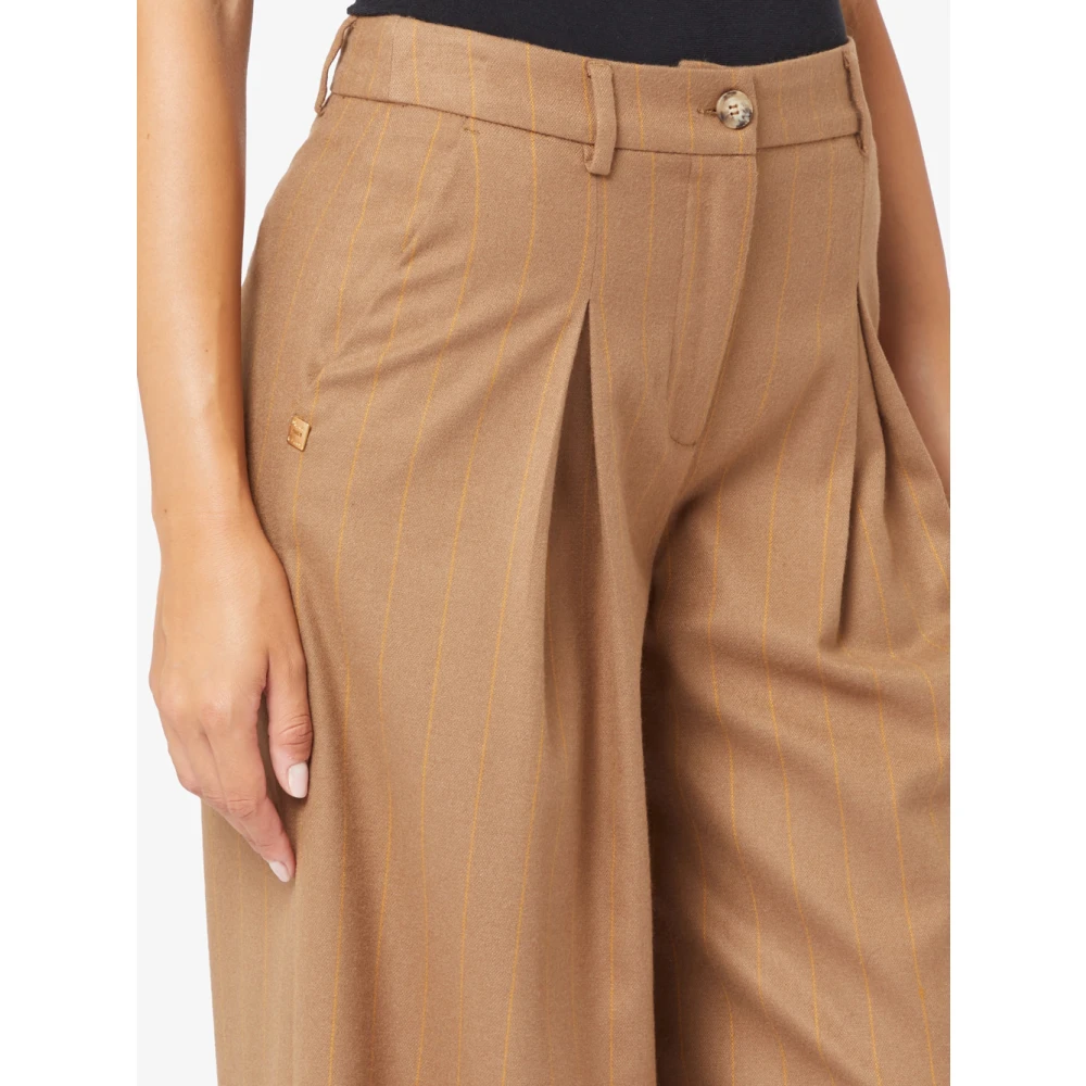Manila Grace Elegante Palazzo Broek Brown Dames