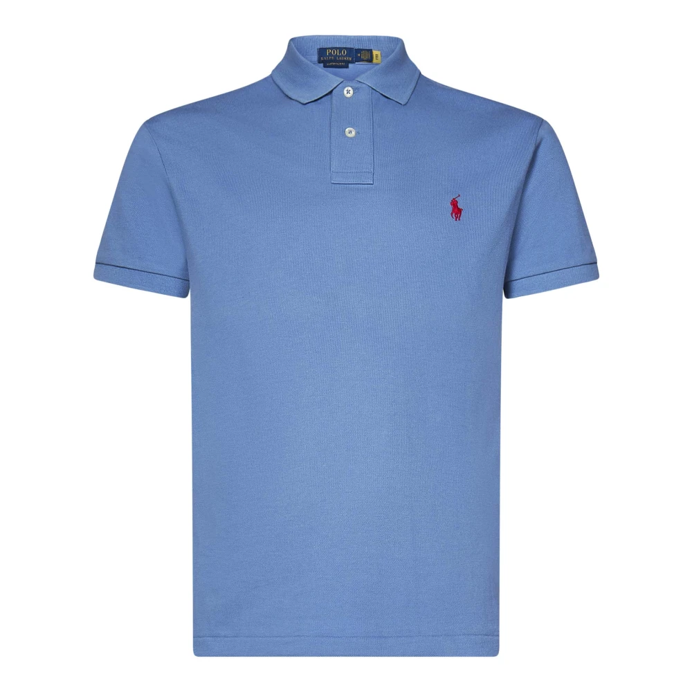 Polo Ralph Lauren Heldere Blauwe Polo T-shirt met Pony Borduurwerk Blue Heren