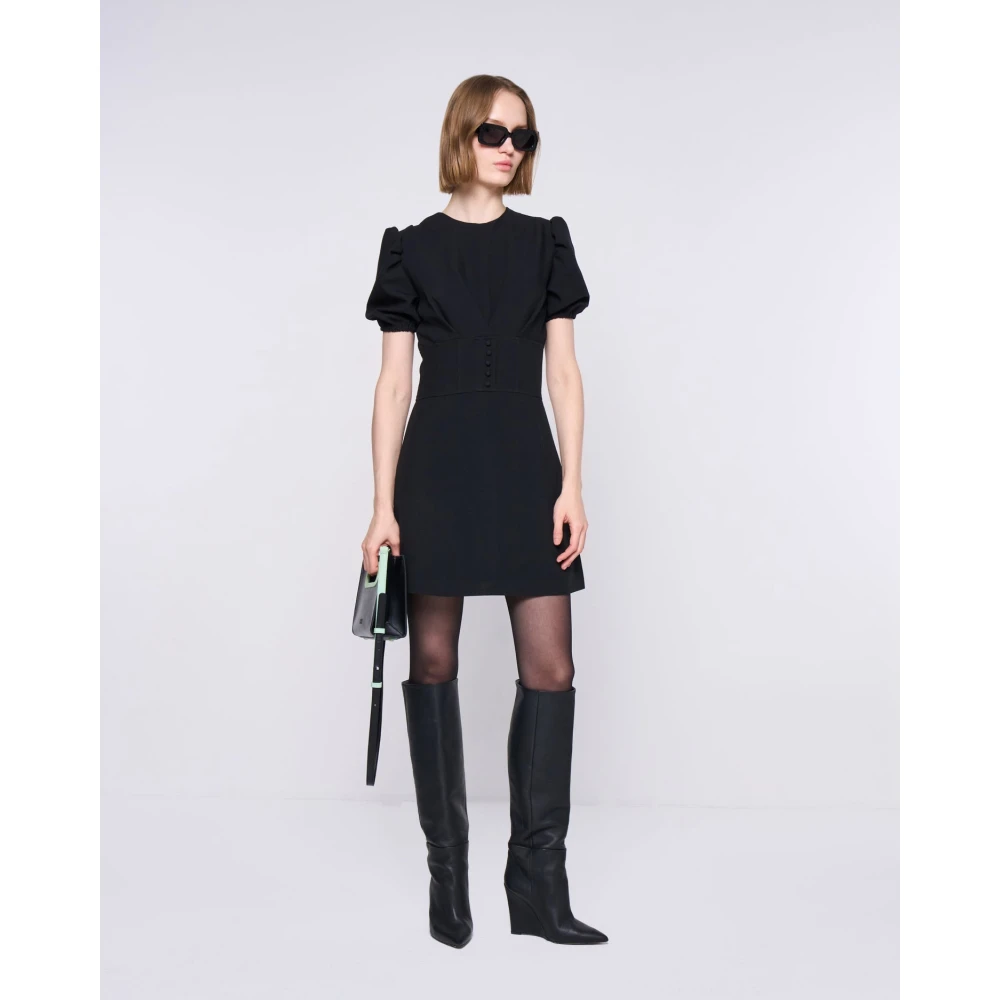 Silvian Heach Mini Jurk met Strass Black Dames