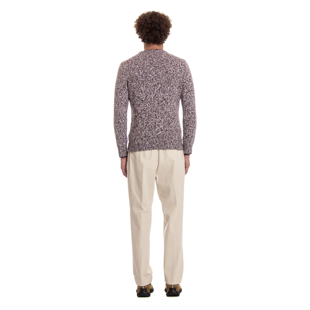 Barba Mouliné Stof Ronde Hals Sweater Multicolor Heren