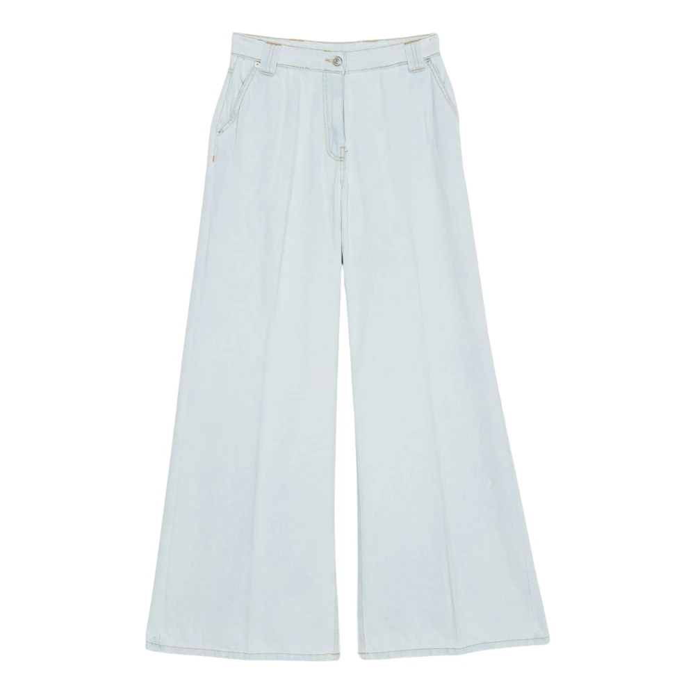Twinset Wijde Denim Jeans Blue Dames