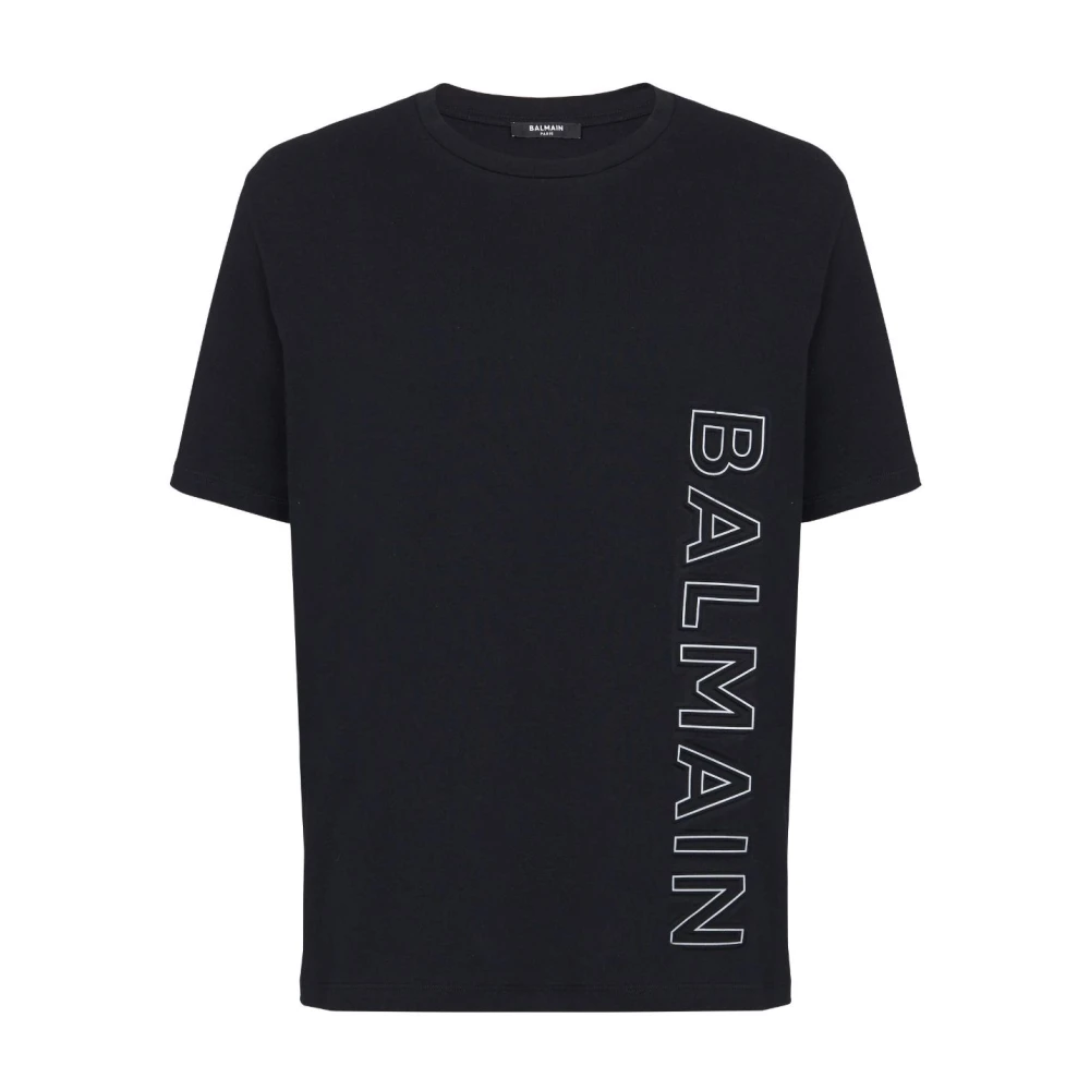 Balmain Geëmbosseerd Reflecterend T-Shirt Black Heren