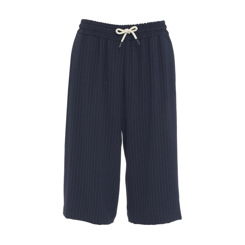 Ottod'Ame Blauwe Bermuda Shorts met Pinstripes Blue Dames