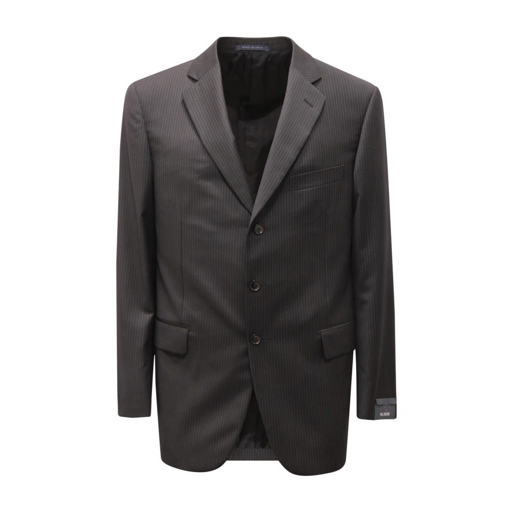 Pal Zileri Svart Nålrandsrandig Kostym I Ull