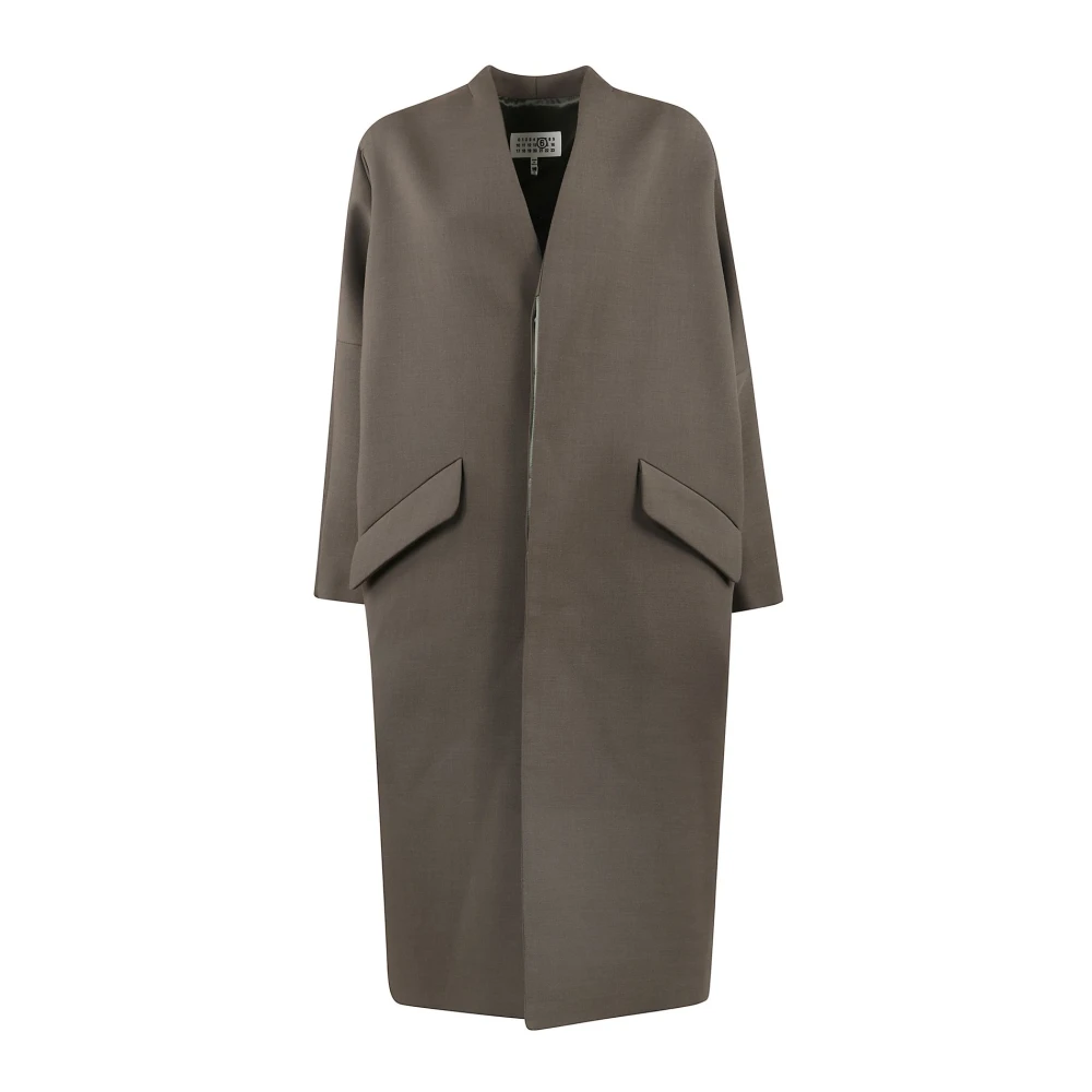 MM6 Maison Margiela Stijlvolle wollen blend enkelrijige jas Green Dames