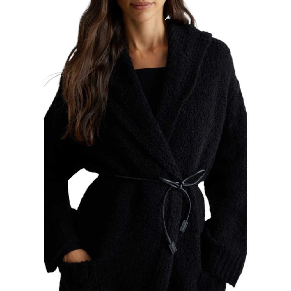 Liu Jo Zwarte Jas Abrigo Stijl Black Dames